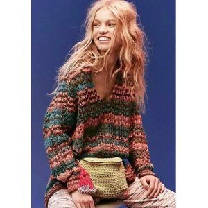FREE PEOPLE Spell on You Oversized Striped Wool/Mohair Blend Sweater XS